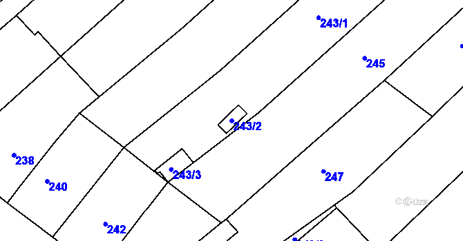 Parcela st. 243/2 v KÚ Troubsko, Katastrální mapa