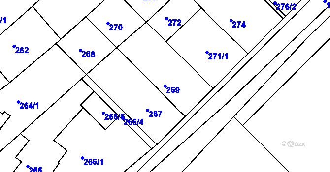 Parcela st. 269 v KÚ Troubsko, Katastrální mapa