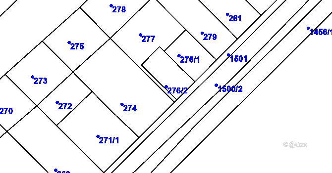 Parcela st. 276/2 v KÚ Troubsko, Katastrální mapa