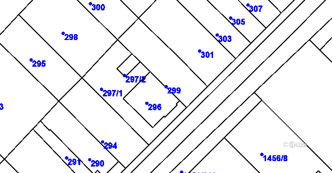 Parcela st. 299 v KÚ Troubsko, Katastrální mapa