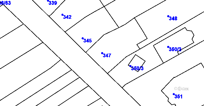 Parcela st. 347 v KÚ Troubsko, Katastrální mapa
