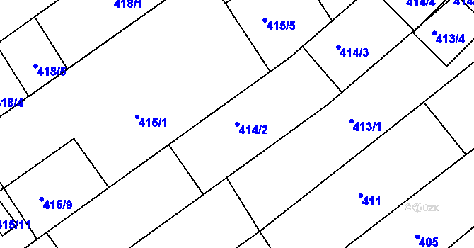 Parcela st. 414/2 v KÚ Troubsko, Katastrální mapa