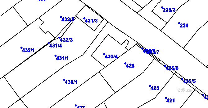 Parcela st. 430/4 v KÚ Troubsko, Katastrální mapa