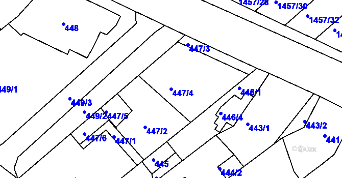 Parcela st. 447/4 v KÚ Troubsko, Katastrální mapa