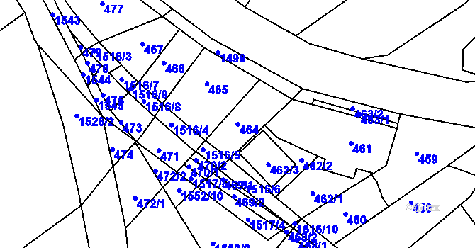 Parcela st. 464 v KÚ Troubsko, Katastrální mapa