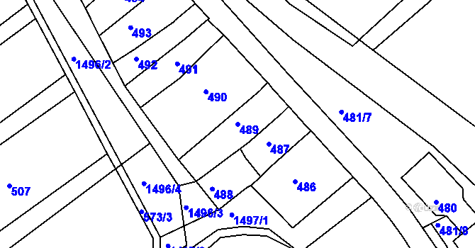 Parcela st. 489 v KÚ Troubsko, Katastrální mapa