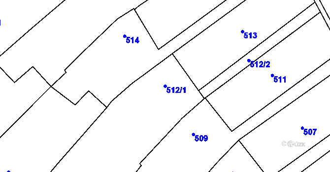 Parcela st. 512/1 v KÚ Troubsko, Katastrální mapa