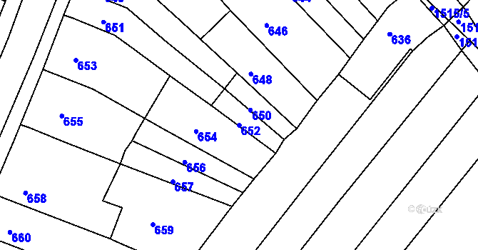 Parcela st. 652 v KÚ Troubsko, Katastrální mapa