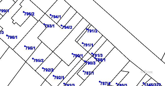 Parcela st. 791/1 v KÚ Troubsko, Katastrální mapa