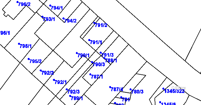 Parcela st. 791/3 v KÚ Troubsko, Katastrální mapa