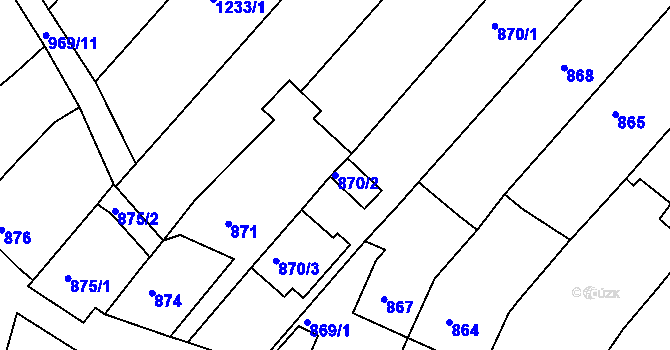 Parcela st. 870/2 v KÚ Troubsko, Katastrální mapa