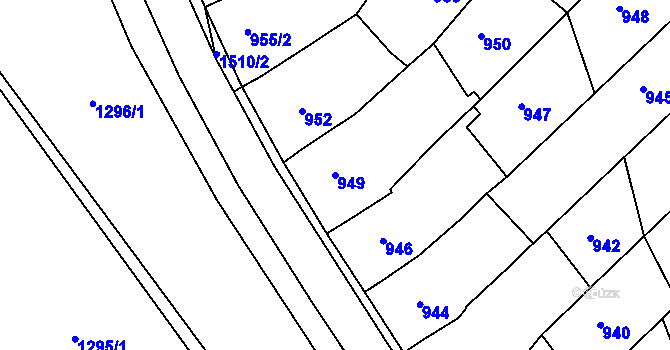 Parcela st. 949 v KÚ Troubsko, Katastrální mapa