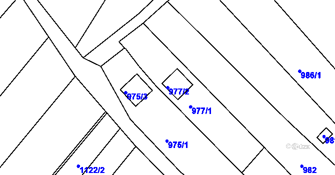 Parcela st. 977/2 v KÚ Troubsko, Katastrální mapa