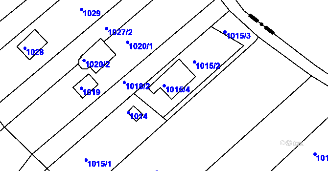 Parcela st. 1015/4 v KÚ Troubsko, Katastrální mapa