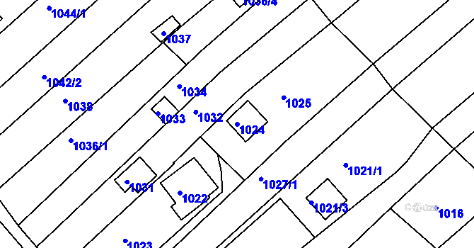 Parcela st. 1024 v KÚ Troubsko, Katastrální mapa