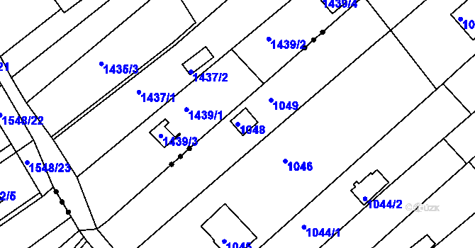 Parcela st. 1048 v KÚ Troubsko, Katastrální mapa