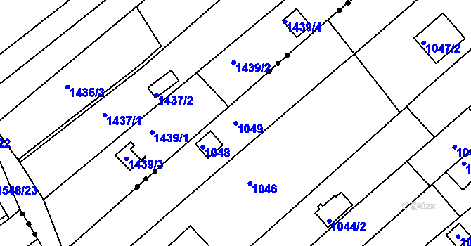 Parcela st. 1049 v KÚ Troubsko, Katastrální mapa