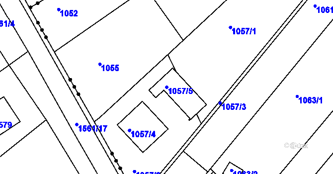 Parcela st. 1057/5 v KÚ Troubsko, Katastrální mapa