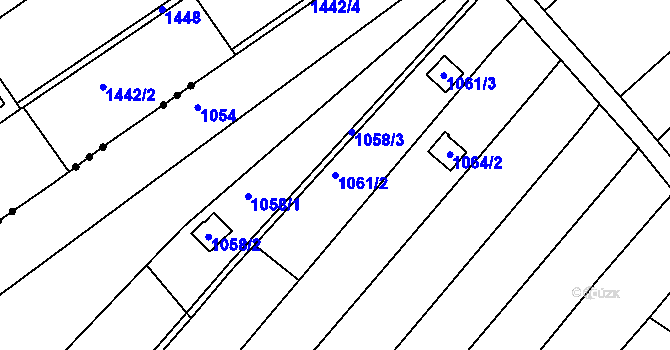 Parcela st. 1061/2 v KÚ Troubsko, Katastrální mapa