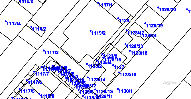 Parcela st. 1123 v KÚ Troubsko, Katastrální mapa