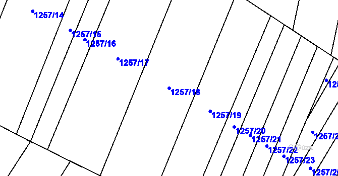 Parcela st. 1257/18 v KÚ Troubsko, Katastrální mapa