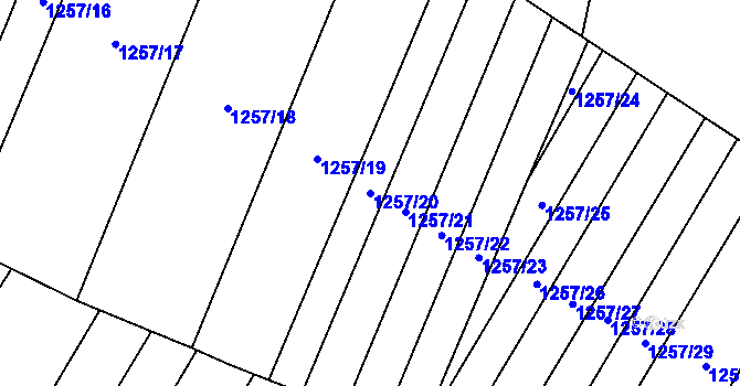 Parcela st. 1257/20 v KÚ Troubsko, Katastrální mapa