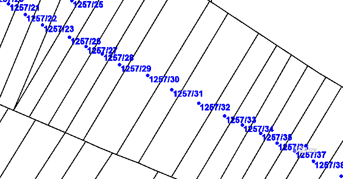 Parcela st. 1257/31 v KÚ Troubsko, Katastrální mapa