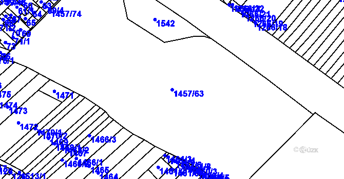 Parcela st. 1457/63 v KÚ Troubsko, Katastrální mapa