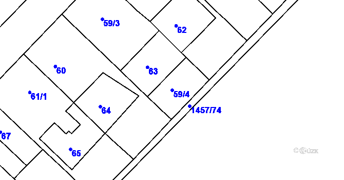 Parcela st. 59/4 v KÚ Troubsko, Katastrální mapa