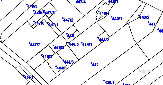 Parcela st. 444/1 v KÚ Troubsko, Katastrální mapa