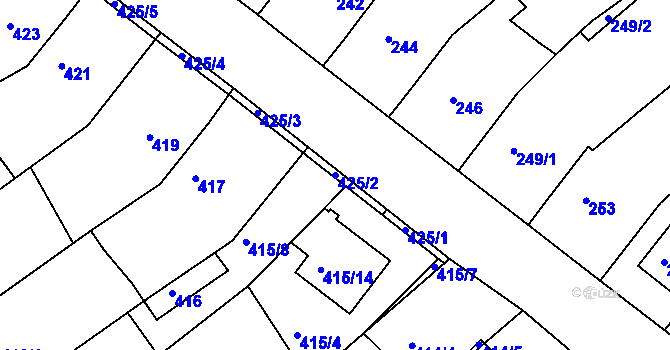 Parcela st. 425/2 v KÚ Troubsko, Katastrální mapa