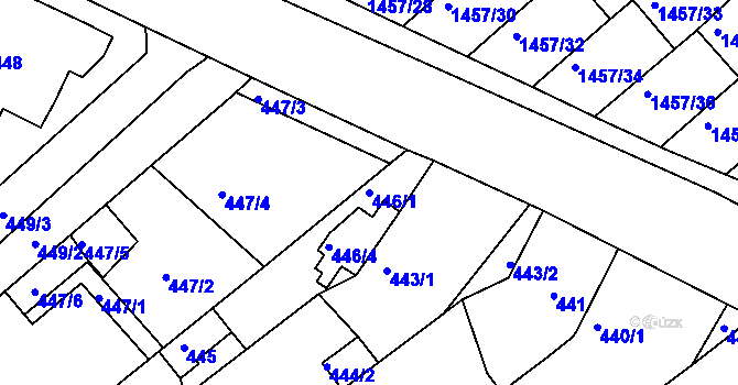Parcela st. 446/1 v KÚ Troubsko, Katastrální mapa