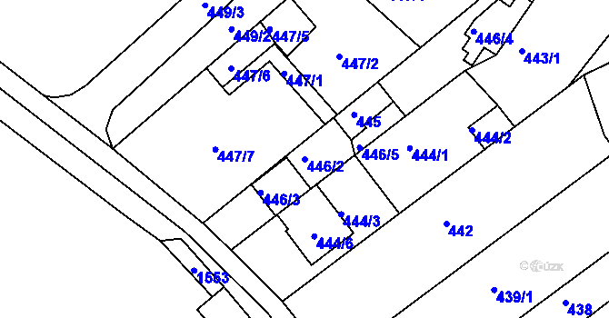 Parcela st. 446/2 v KÚ Troubsko, Katastrální mapa