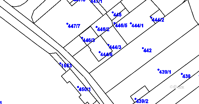 Parcela st. 444/6 v KÚ Troubsko, Katastrální mapa