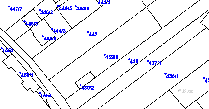 Parcela st. 439/1 v KÚ Troubsko, Katastrální mapa
