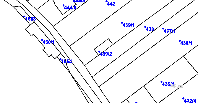 Parcela st. 439/2 v KÚ Troubsko, Katastrální mapa