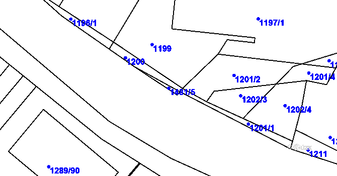 Parcela st. 1481/5 v KÚ Troubsko, Katastrální mapa