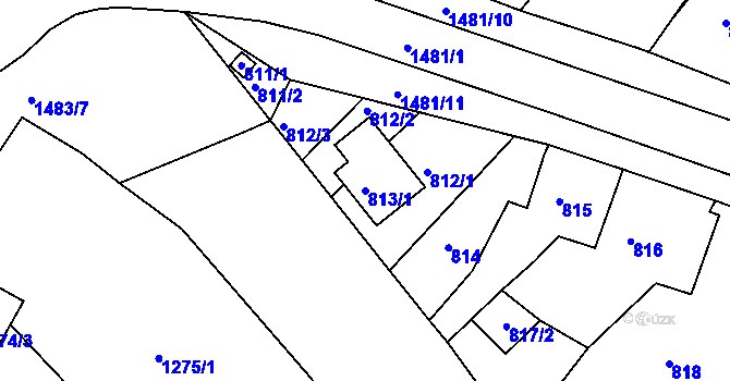 Parcela st. 813/1 v KÚ Troubsko, Katastrální mapa