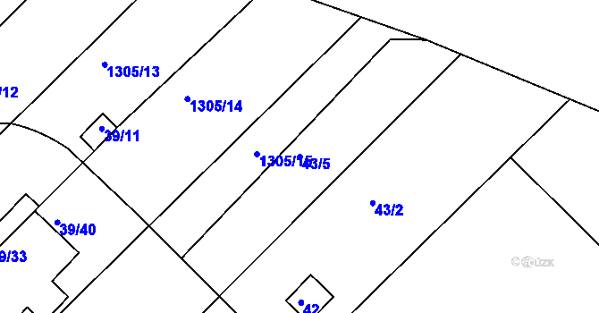 Parcela st. 43/5 v KÚ Troubsko, Katastrální mapa