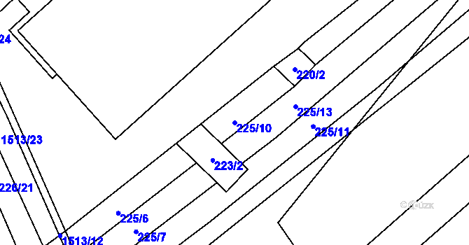 Parcela st. 225/10 v KÚ Troubsko, Katastrální mapa