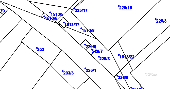 Parcela st. 226/6 v KÚ Troubsko, Katastrální mapa