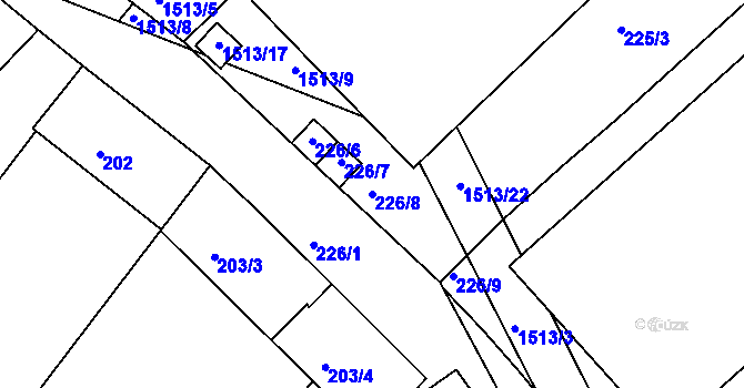 Parcela st. 226/8 v KÚ Troubsko, Katastrální mapa