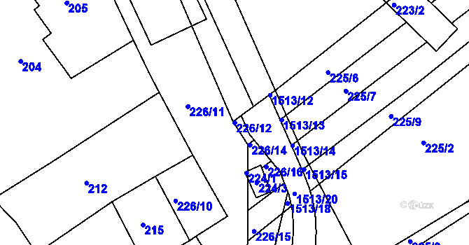 Parcela st. 226/12 v KÚ Troubsko, Katastrální mapa