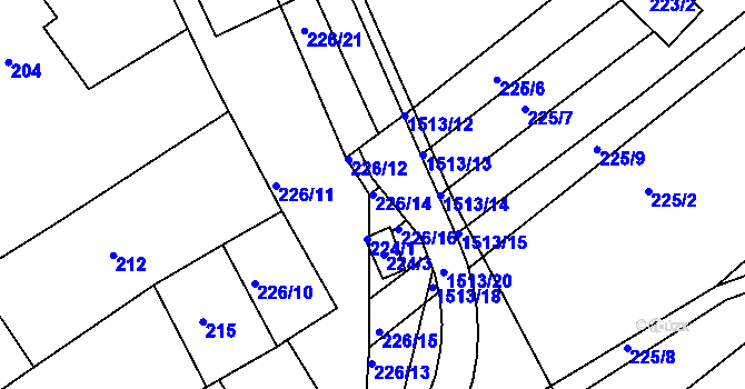 Parcela st. 226/14 v KÚ Troubsko, Katastrální mapa