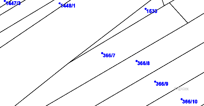 Parcela st. 366/7 v KÚ Troubsko, Katastrální mapa