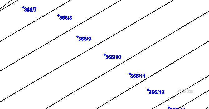 Parcela st. 366/10 v KÚ Troubsko, Katastrální mapa