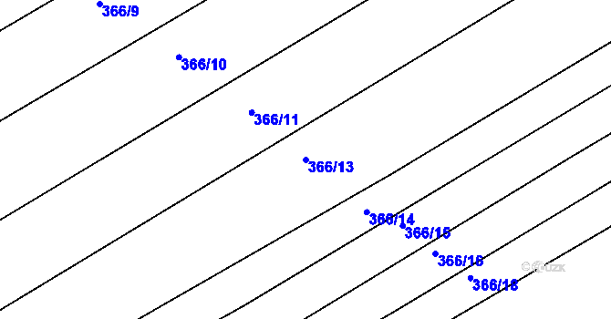 Parcela st. 366/13 v KÚ Troubsko, Katastrální mapa