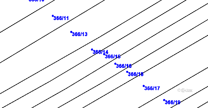 Parcela st. 366/15 v KÚ Troubsko, Katastrální mapa