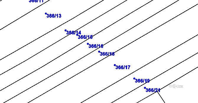 Parcela st. 366/18 v KÚ Troubsko, Katastrální mapa