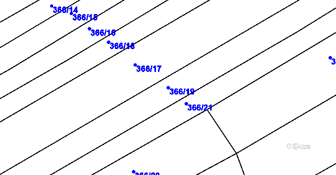 Parcela st. 366/19 v KÚ Troubsko, Katastrální mapa